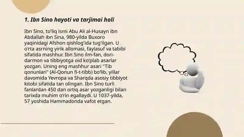 Ibn Sino hayoti va tarjimai holi 3