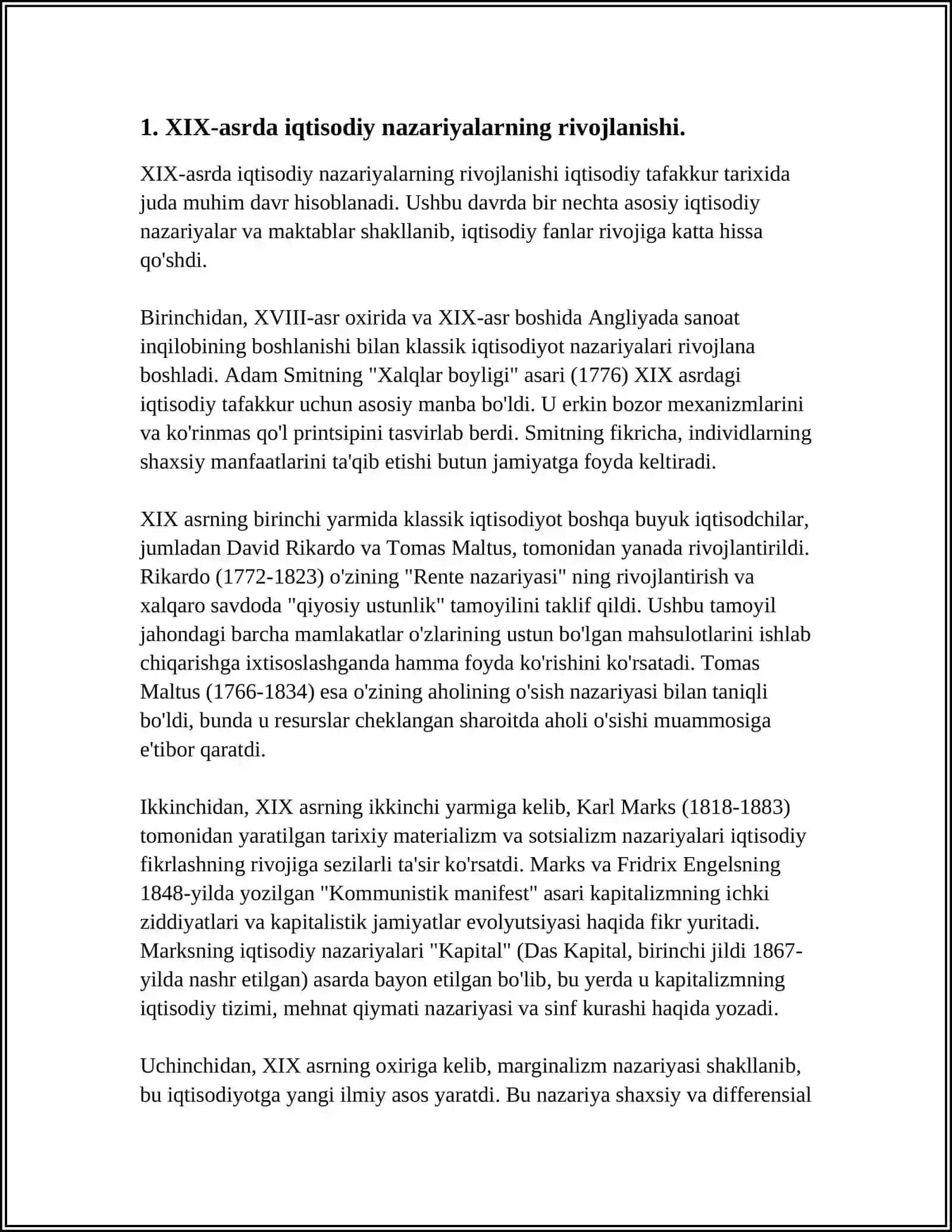 XIX-ASR O'RTALARIDAGI NAMOYONDALAR: SENIOR BASTIYA, MAK KULLOX VA KERILARNING IQTISODIY QARASHLARI 3