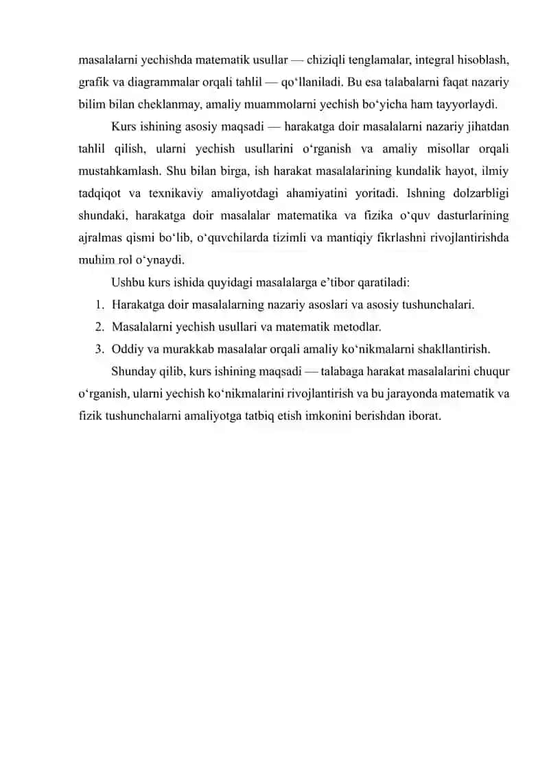 “HARAKATGA DOIR MASALALAR” 3