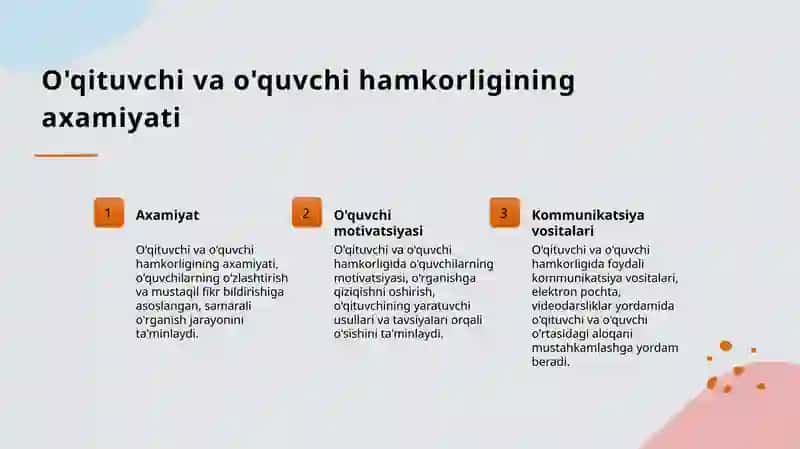 O'qituvchi va o'quvchi hamkorligi samaradorligining psixologik jixatlari 3