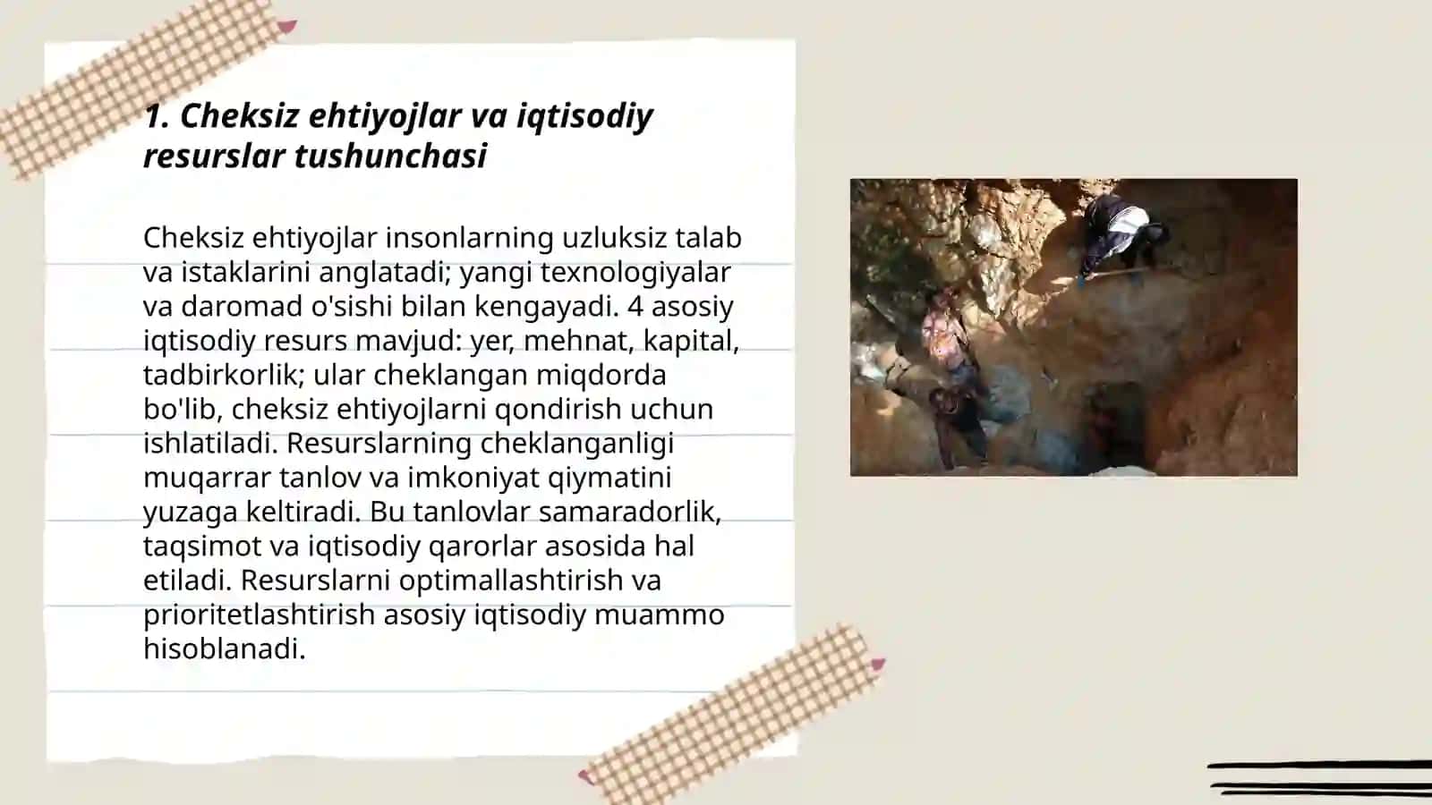 Cheksiz ehtiyojlar va resurslarning cheklanganligi 3