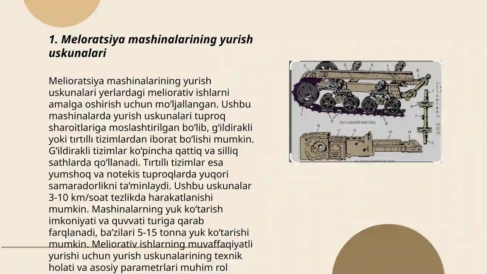Meloratsiya va qurilish mashinalarining yurish uskunalari 3