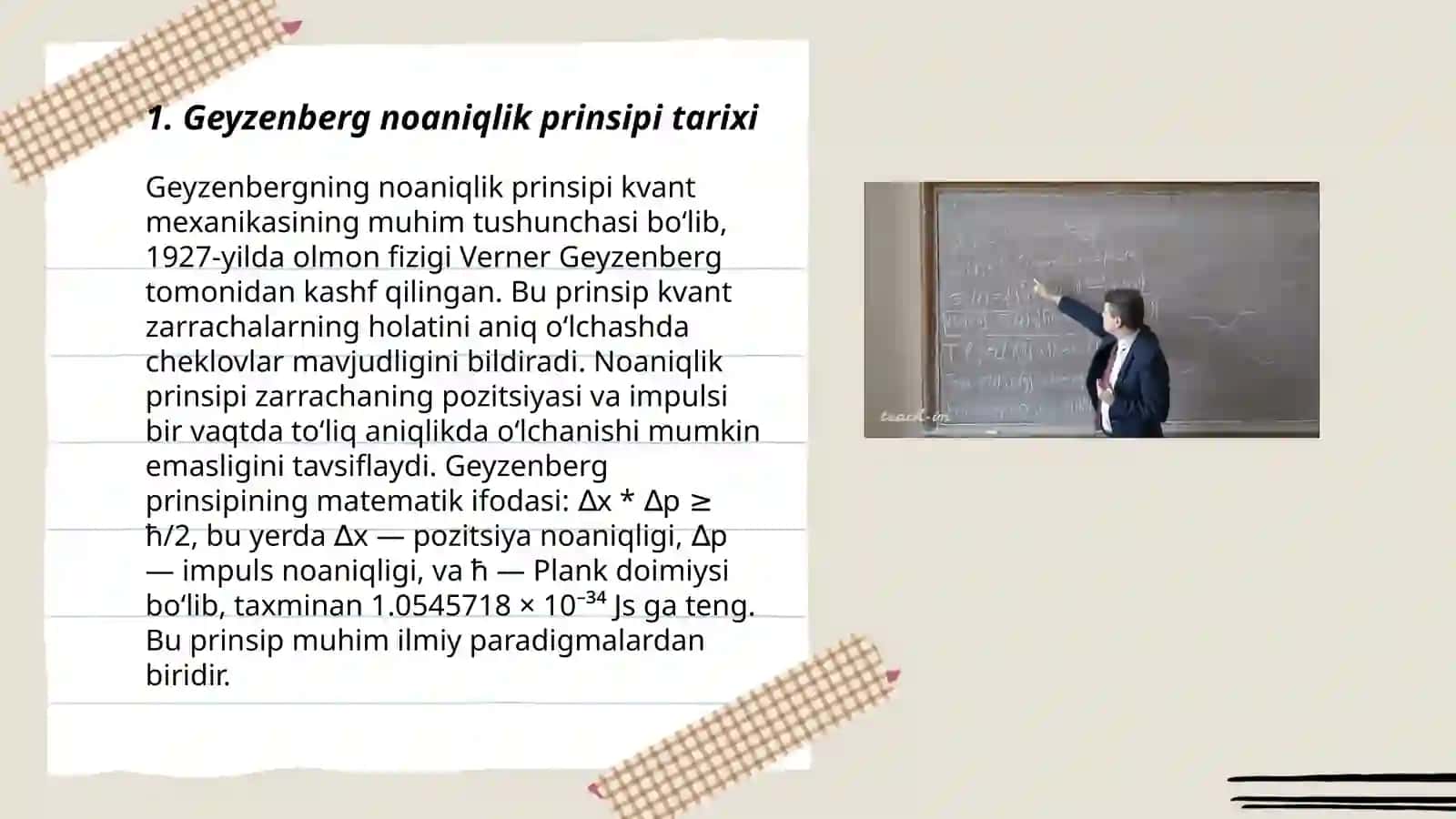 Geyzenberg noaniqlik prinsipi 3