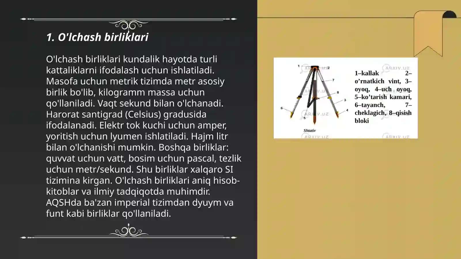 Õlchash va etalonlar 3