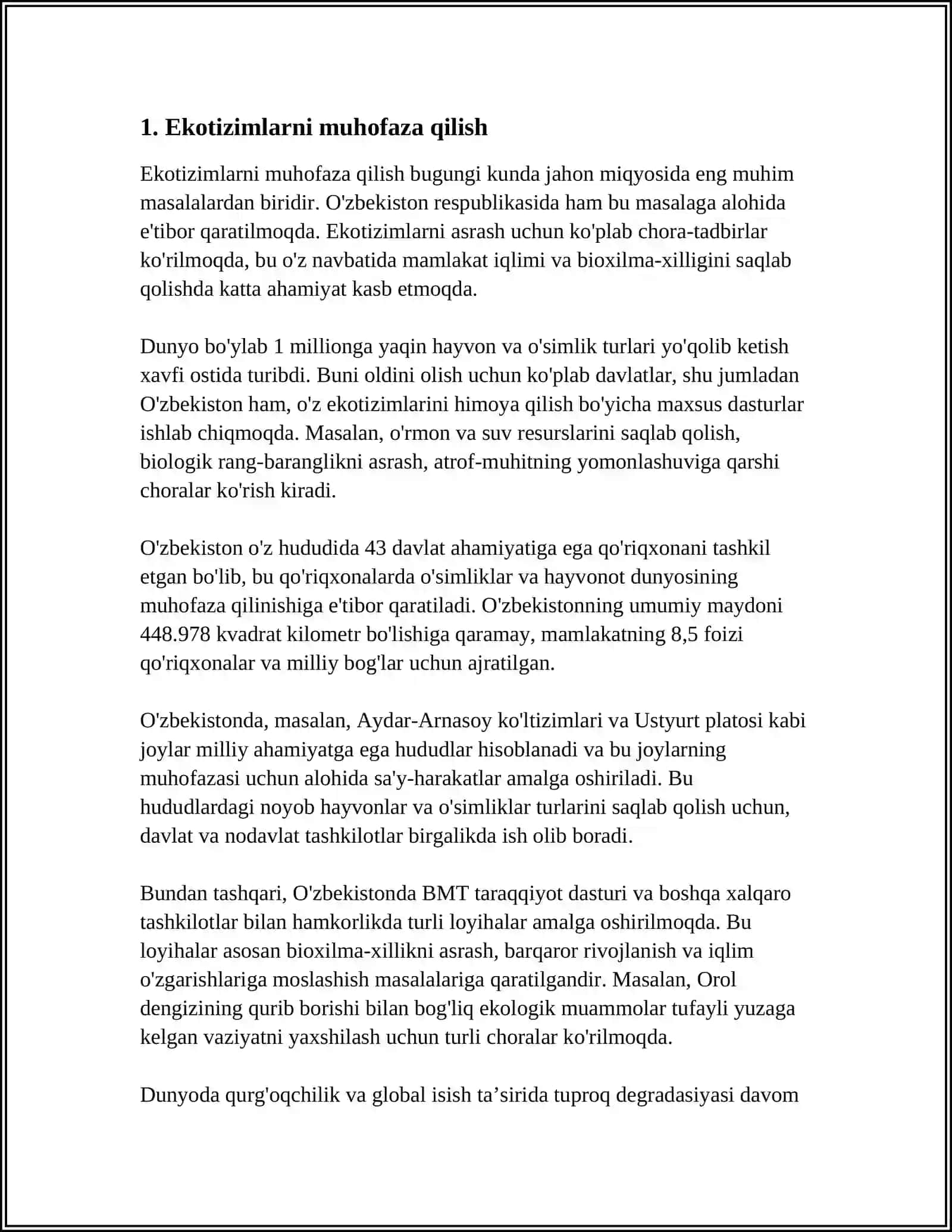 TABIATNI MUHOFAZA QILISH 3