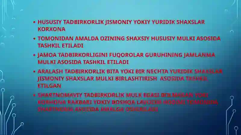 TADBIRKORLIK FAOLIYATI VA TADBIRKORLIK KOPITALI 3