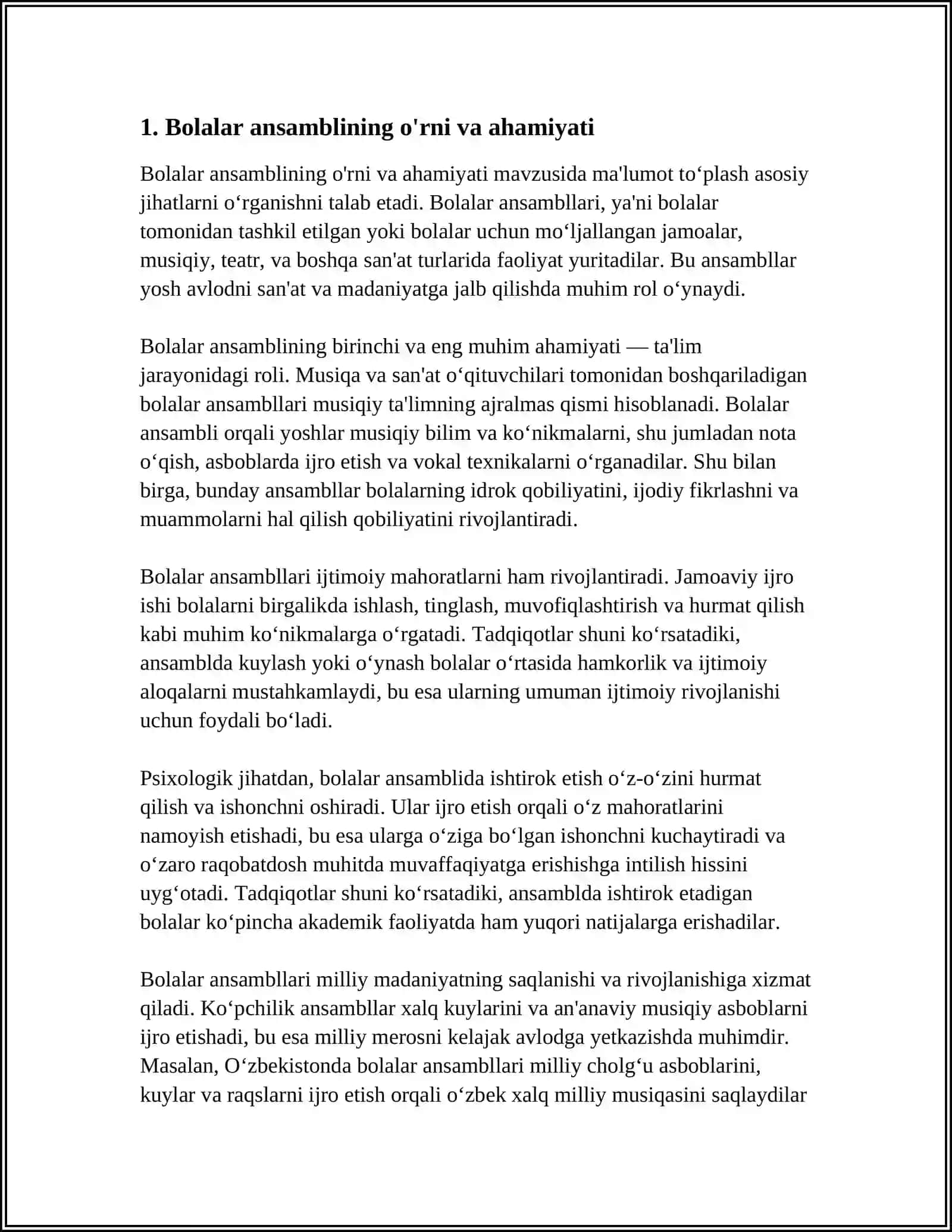 Oʻzbekistondagi Bolalar Ansambllarining Faoliyati 3