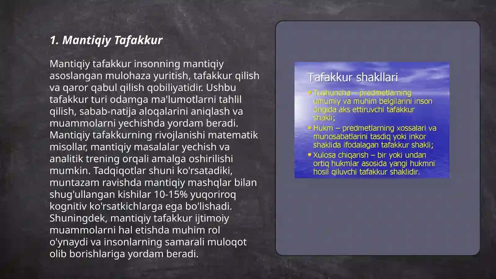 Mantiq. Tafakkur shakllari: tushuncha, hukm va xulosa 3