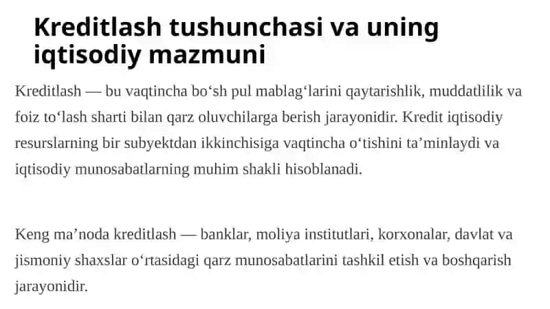 KREDITLASH VA SSUDA SCHYOTLARINING TURLARI 3