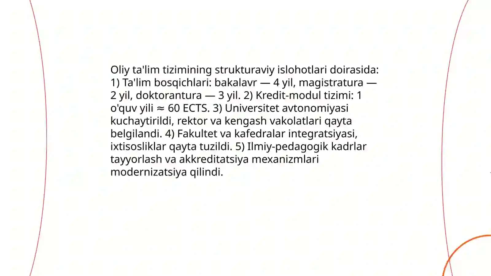 Oliy talimdagi oʻzgarishlar va islohotlar 3