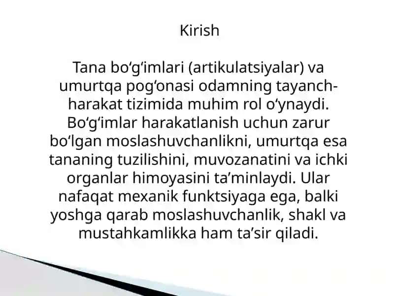 Tanabo‘g‘imlarining rivojlanishi va umurtqa birlashmalarining o‘zgarishlari 3