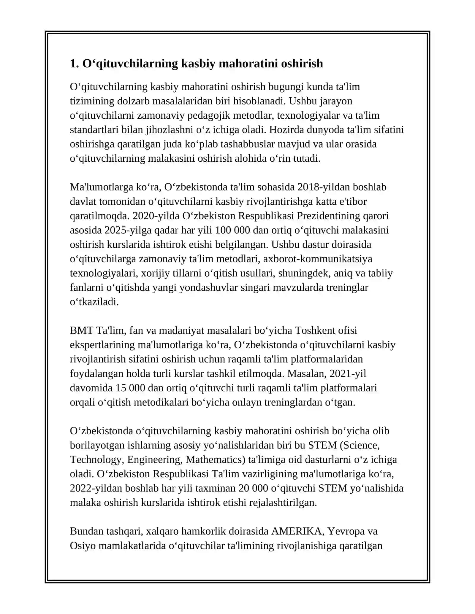 PEDAGOGIK QOBILIYATNI RIVOJLANTIRISHNING ASOSIY YOʻNALISHLARI NIMALARDAN IBORAT 3