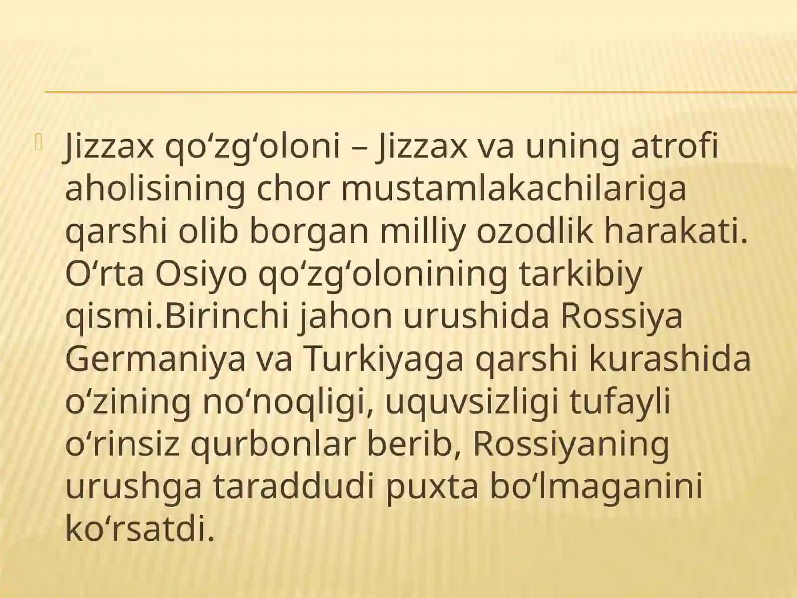 Turkiston muhtoryati 1916-yil Milliy ozodlik harakati 3