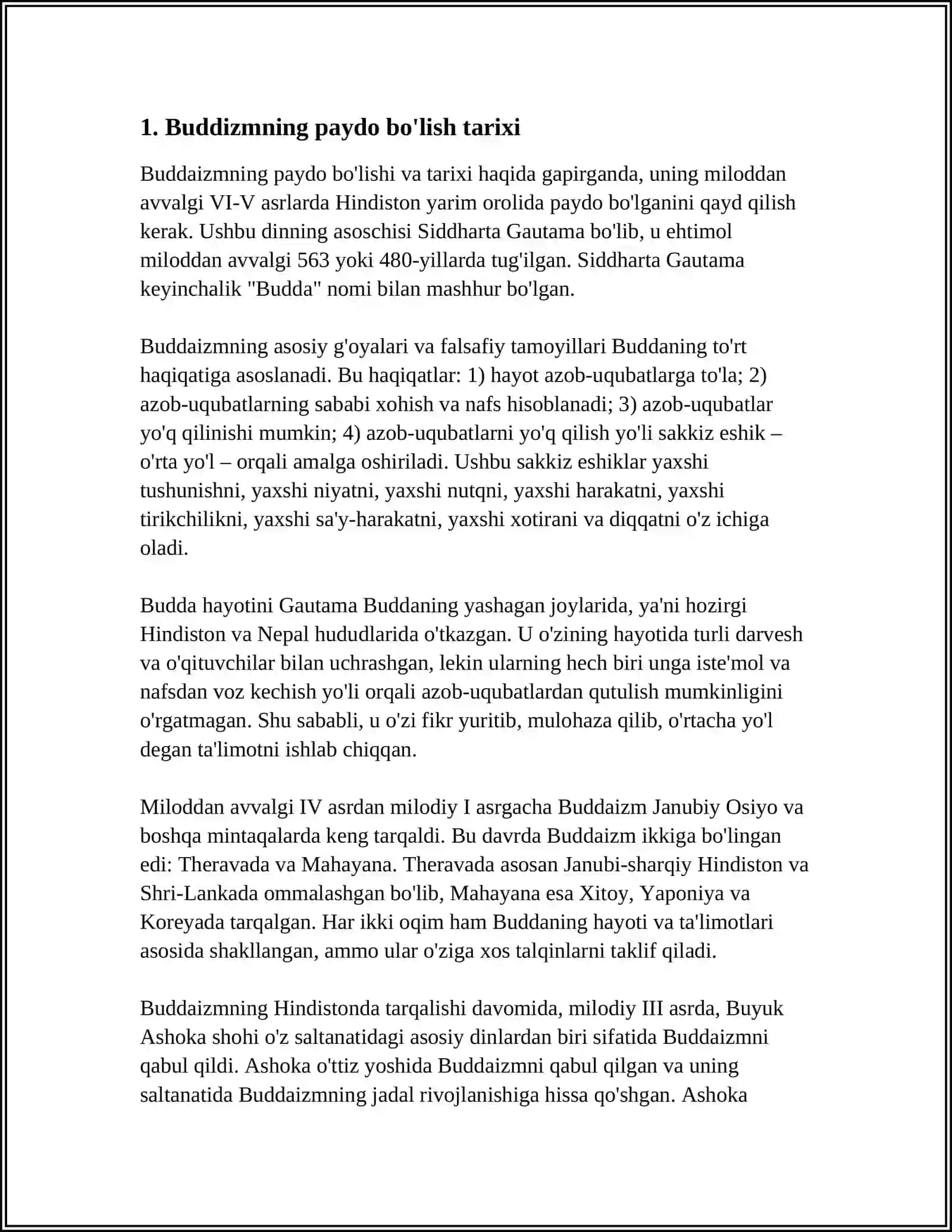 Buddizm Din Tarixi va Asosiy G'oayalari 3