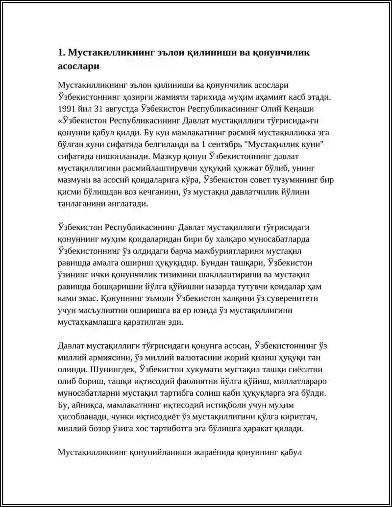 Мустакилликнинг эълон қилиниши ва қонунчилик асослари 3