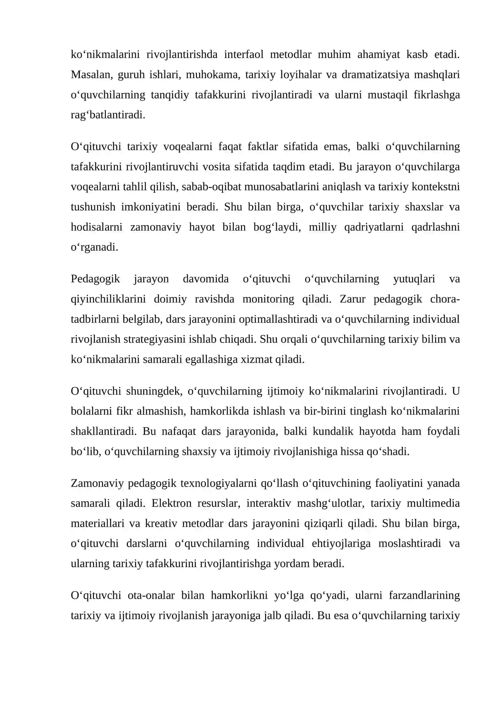 Yoshlar orasida tarixiy xotira va milliy ongni shakllantirishda tarix o‘qituvchisining roli 3