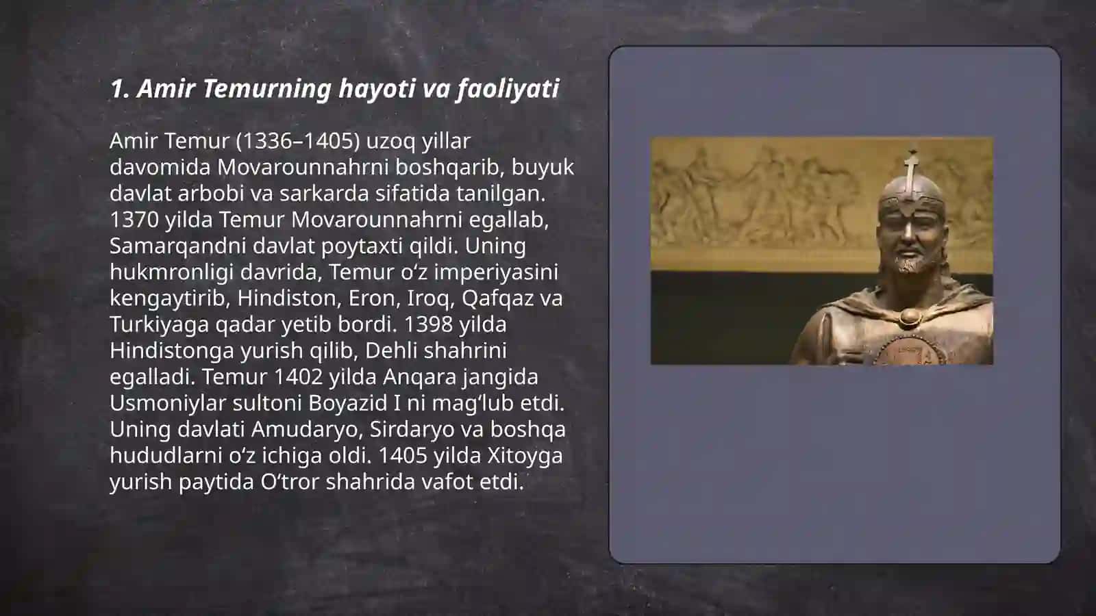 Amir Temur - buyuk davlat arbobi 3