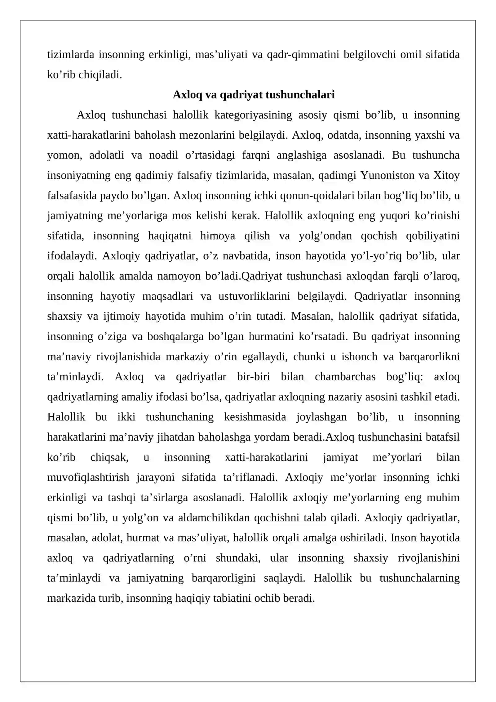 Yoshlar ongida “halollik” qadriyatining shakllanish omillari 3