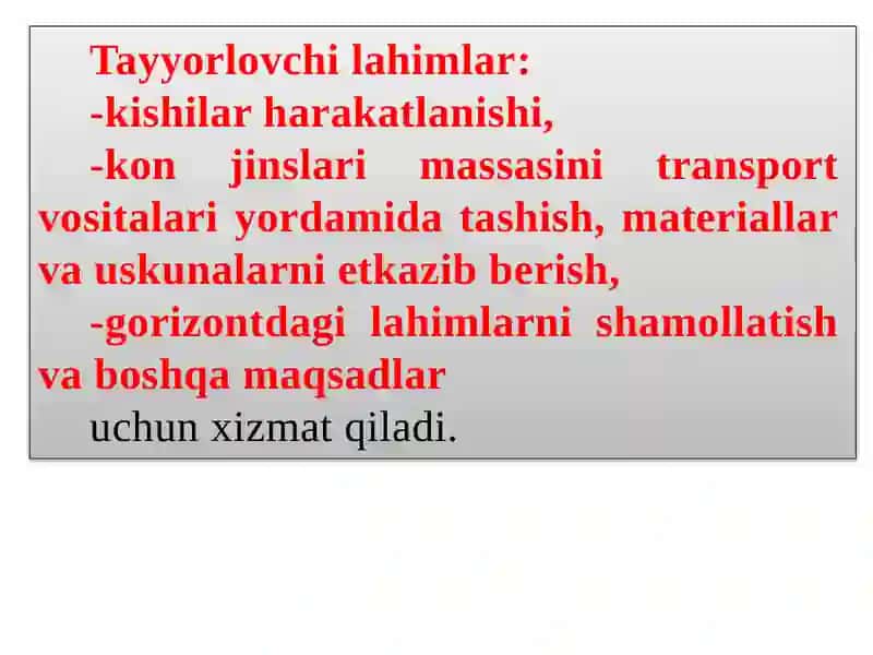 Tayyorlovchi va kesuvchi lahimlar bo'yicha taqdimot 3