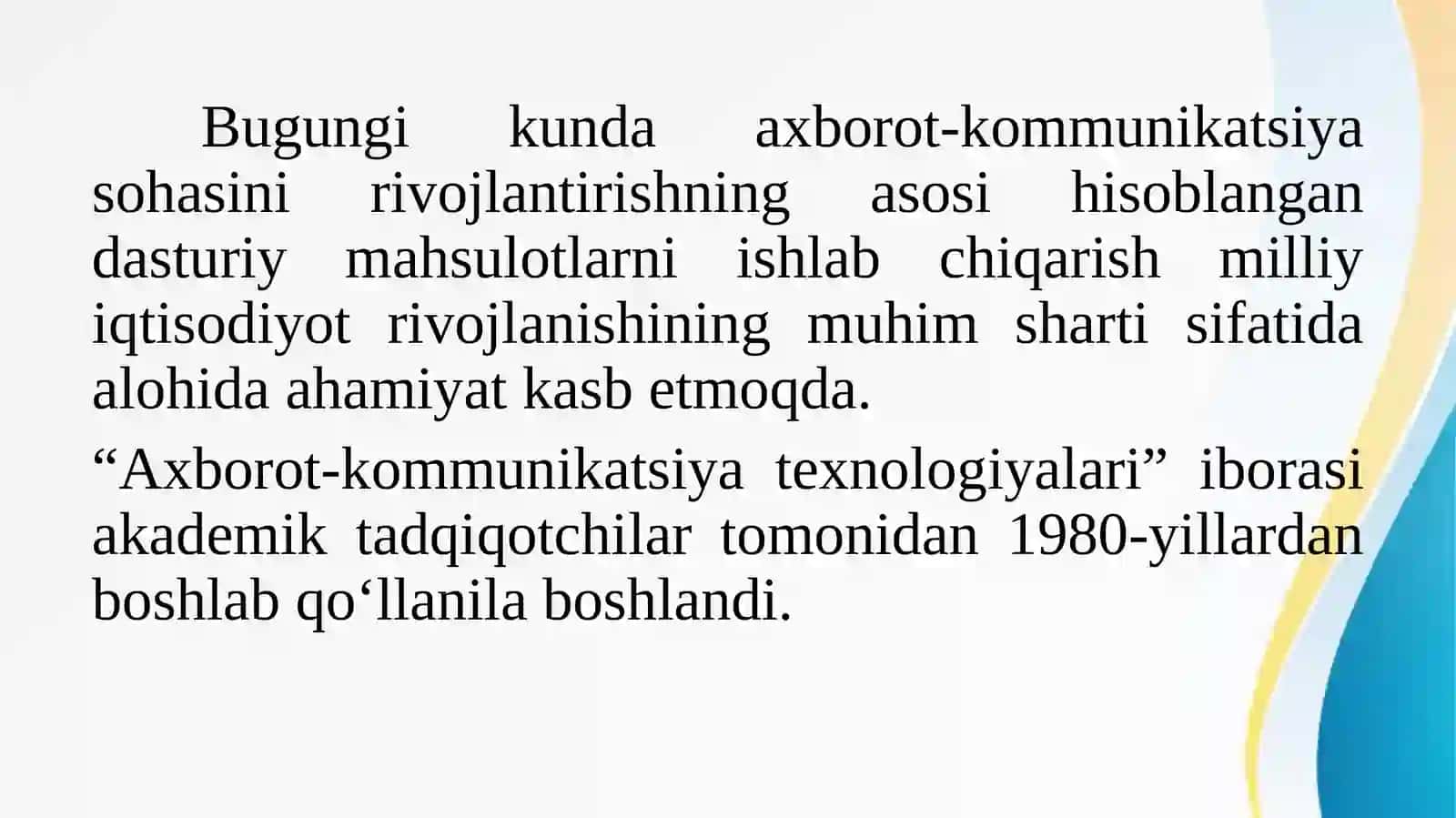 Iqtisodiyotda foydalaniladigan dasturiy mahsulotlar 3