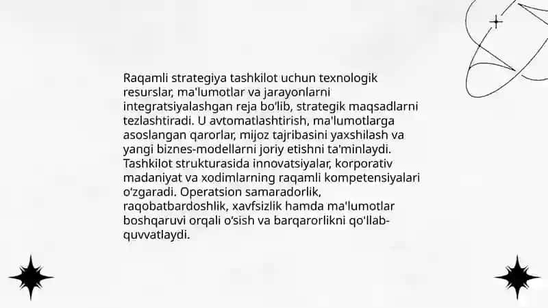 Raqamli strategiya tashkilot uchun texnologik resurslar 3