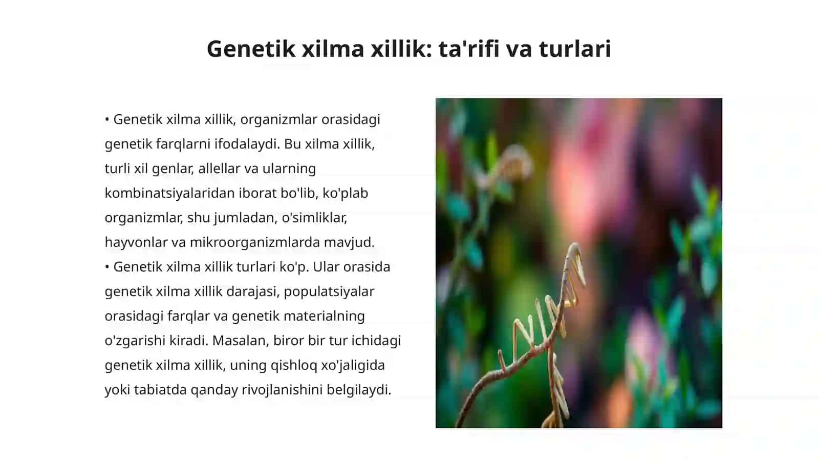 Genetik xilma xillik va uning ahamiyati 3
