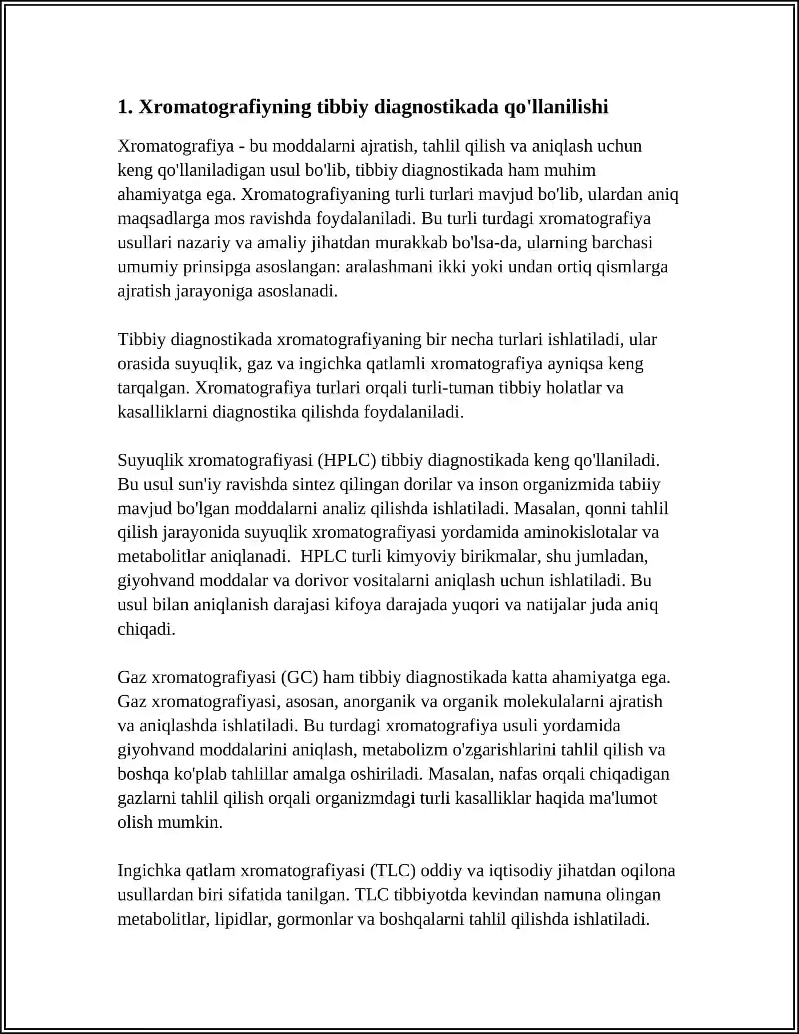 XROMATOGRAFIYANING TIBBIY IZLANISHLARDAGI IMKONIYATLARI 3