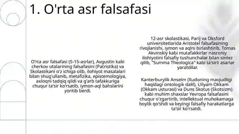 Falsafiy tafakkur taraqqiyoti: G'arb falsafasi 3