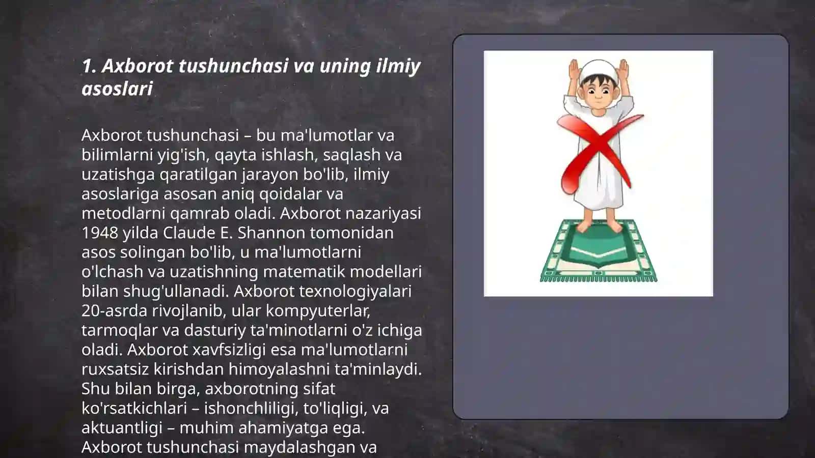 Akademik yozuv va axborot. Axborotning turlari va xususiyatlari 3