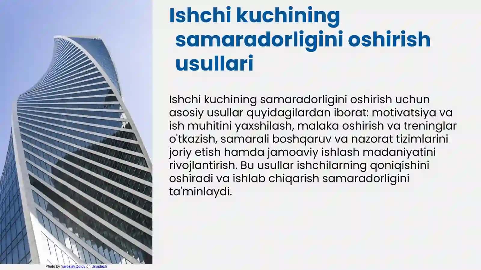 Ishchi kuchining samaradorligini oshirish usullari 3