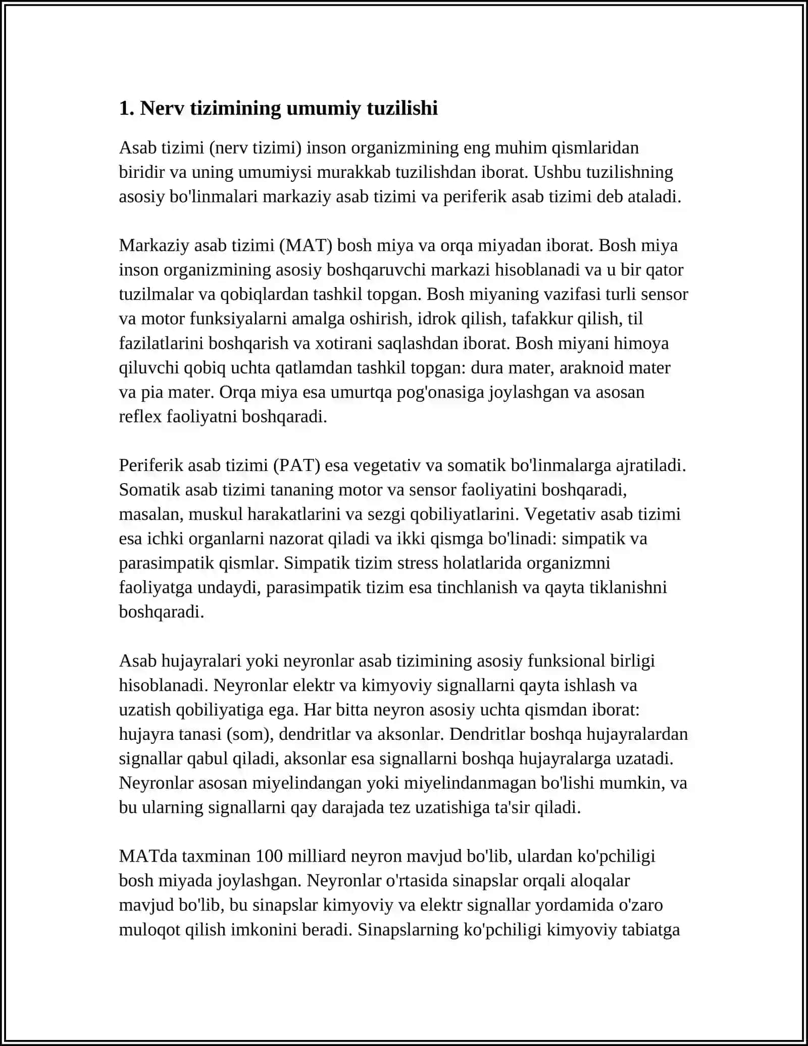 NERV SISTEMASI VA FIZIOLOGIYASI 3