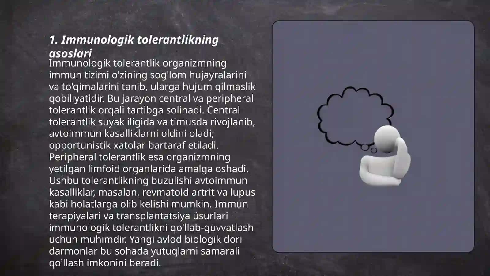 Immunologik tolerantlik. Tug'ma tolerantlik 3