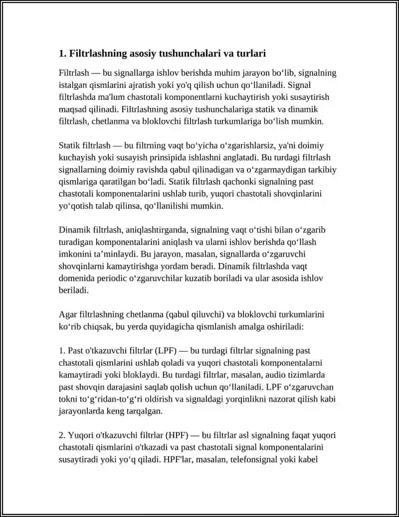 SIGNALLARGA ISHLOV BERISH JARAYONIDA FILTRLASH 3