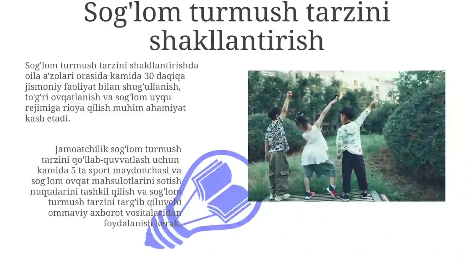 Sog'lom turmush tarzini shakllantirish 3