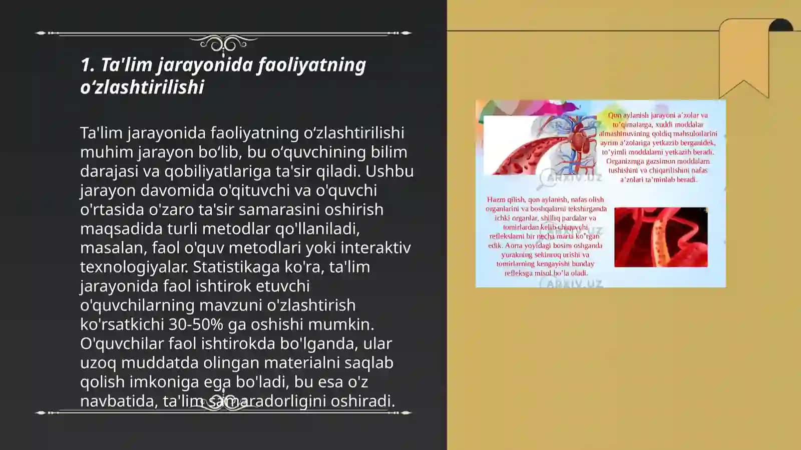 Faoliyatning òzlashtirilish va malakalarni egallash 3