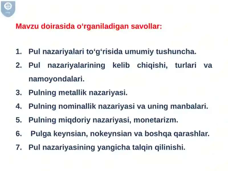 Pul nazariyasi 3
