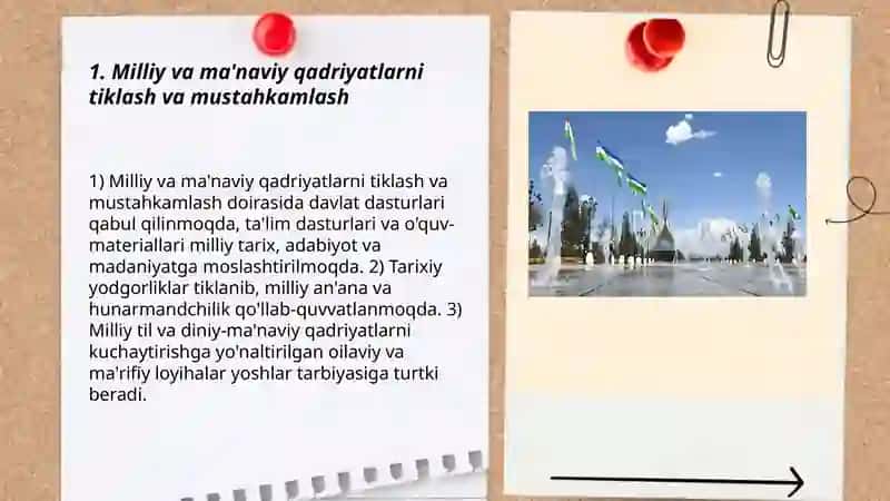 Milliy va ma'naviy qadriyatlarni tiklash va mustahkamlash 3