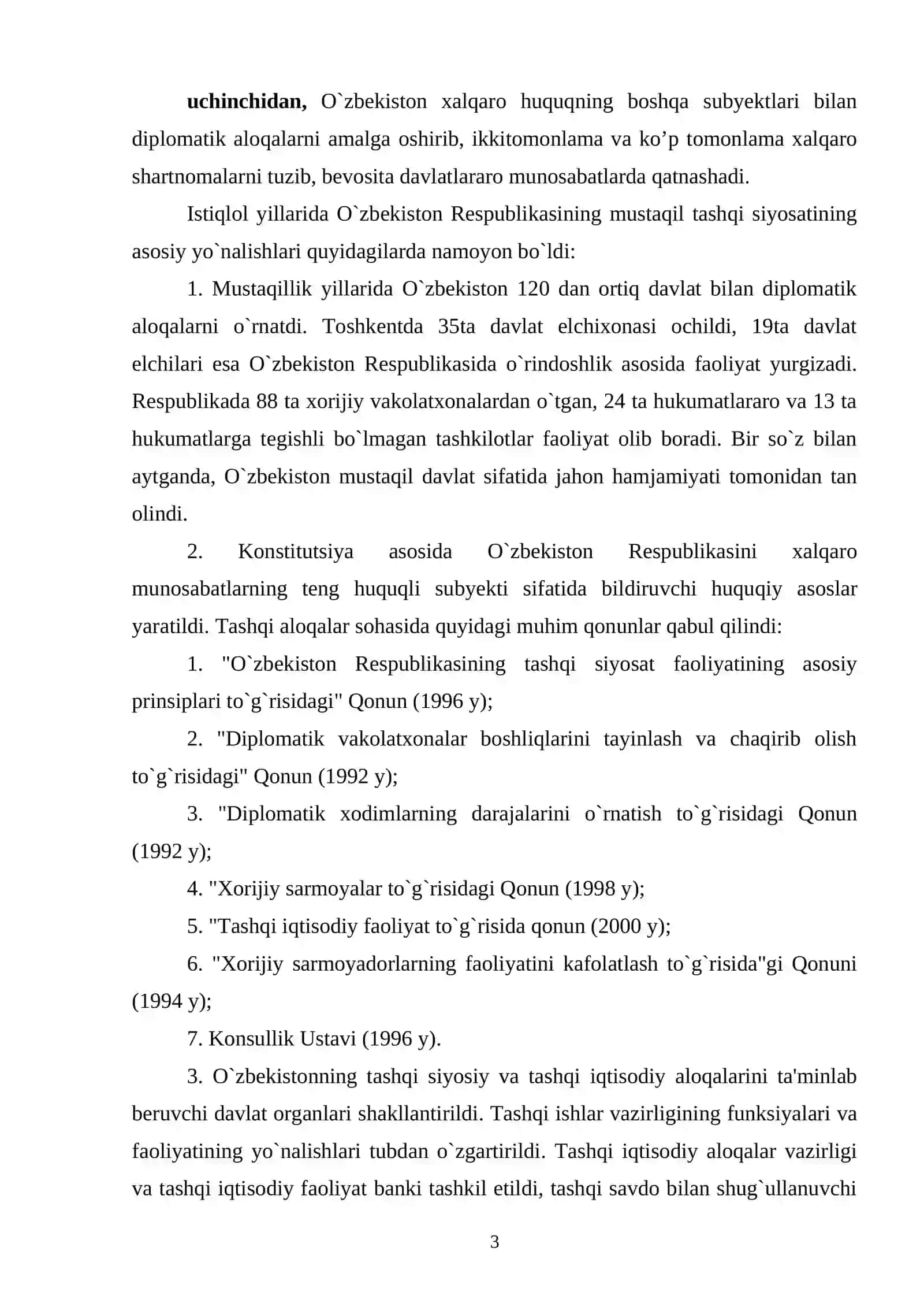 Inson huquqlari bo’yicha xalqaro hamkorlik - O’zbekiston Respublikasi tashqi siyosatining muhim yo’nalishi 3
