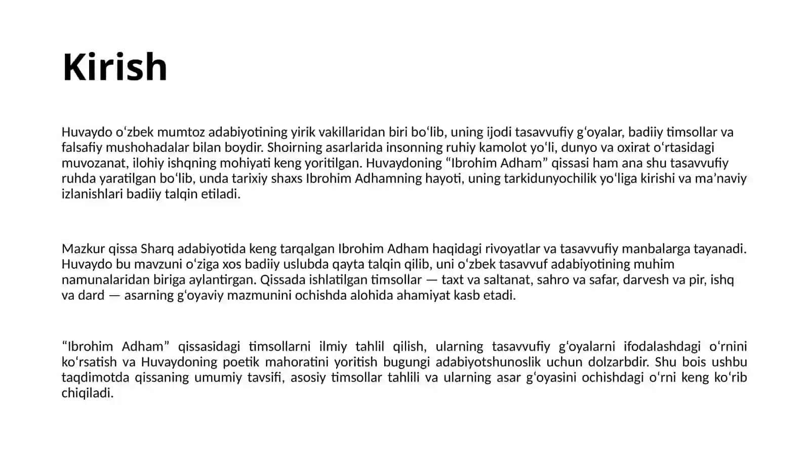 Ibrohim Adham qissasining umumiy tavsifi 3