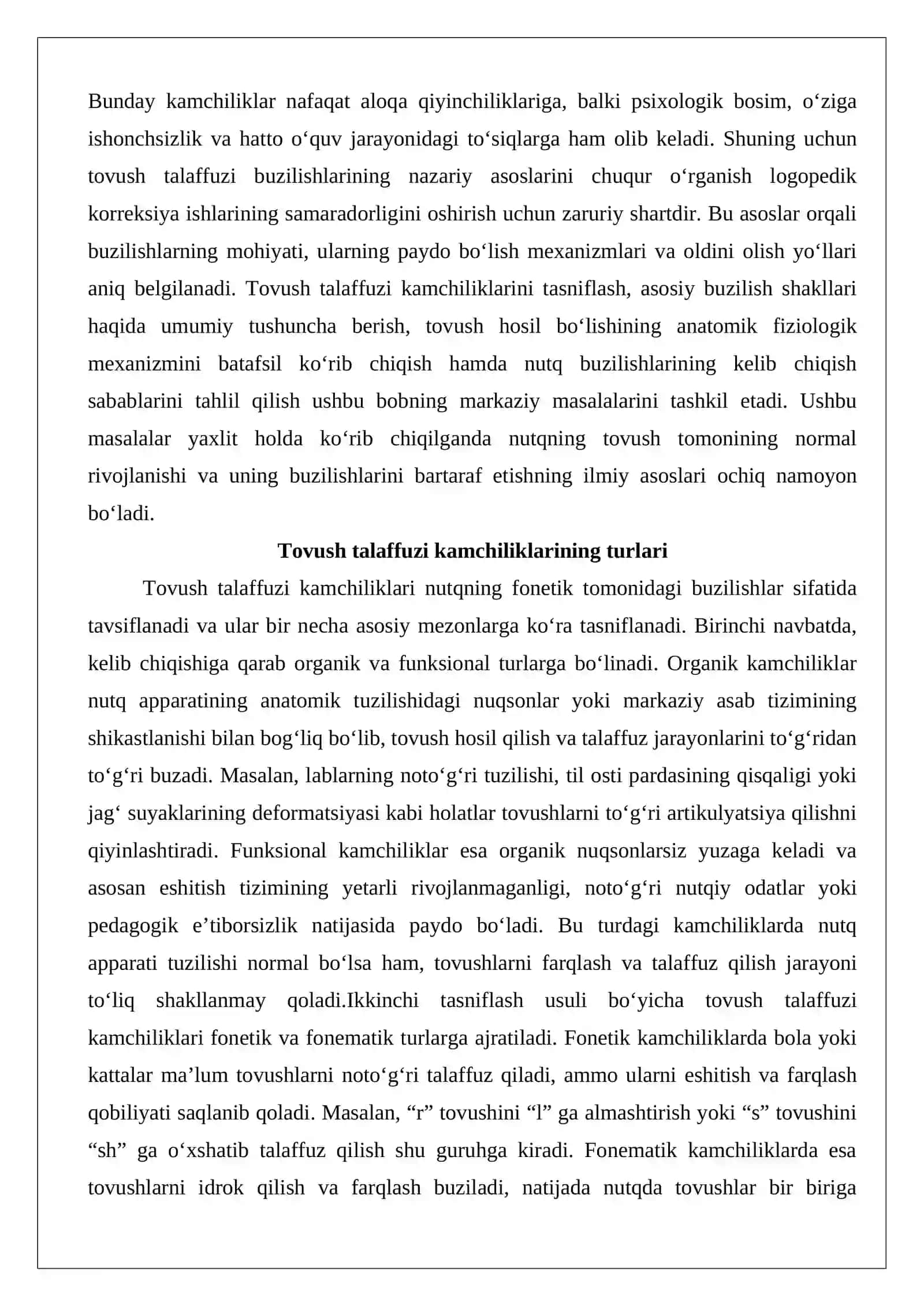 Tovush talaffuzida kamchiligi bo‘lgan bolalar nutqini logopedik tekshirish metodikasi 3
