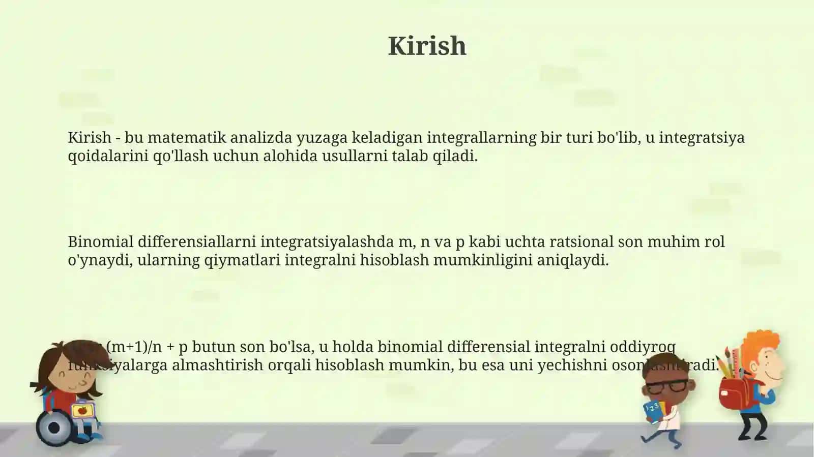 Binomial differensiyalarni integrallash 3