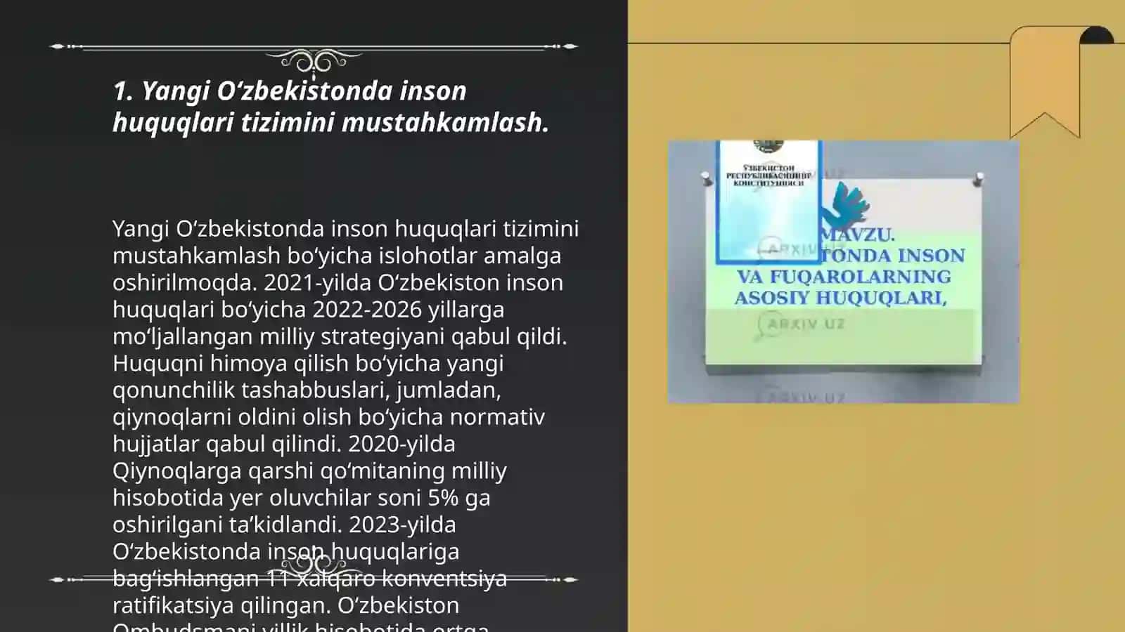 Yangi O‘zbekistonda inson haq-huquqlari ve erkinliklari kafolatining yaratilishi 3