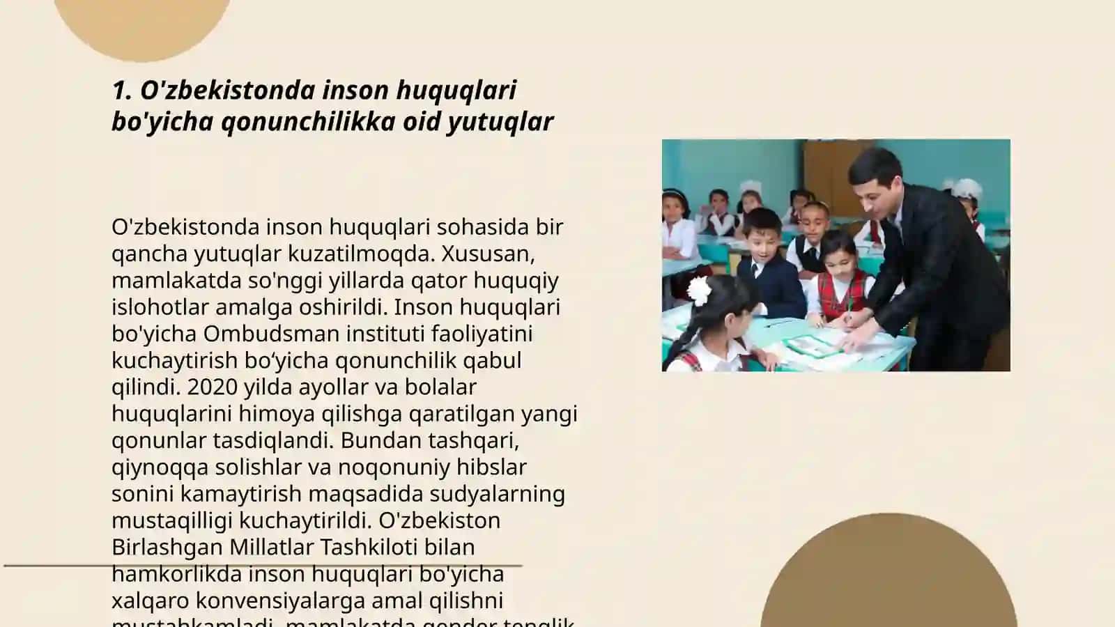 Òzbekistonda inson huquqlari va erkinliklari yutuqlari va muammolari 3