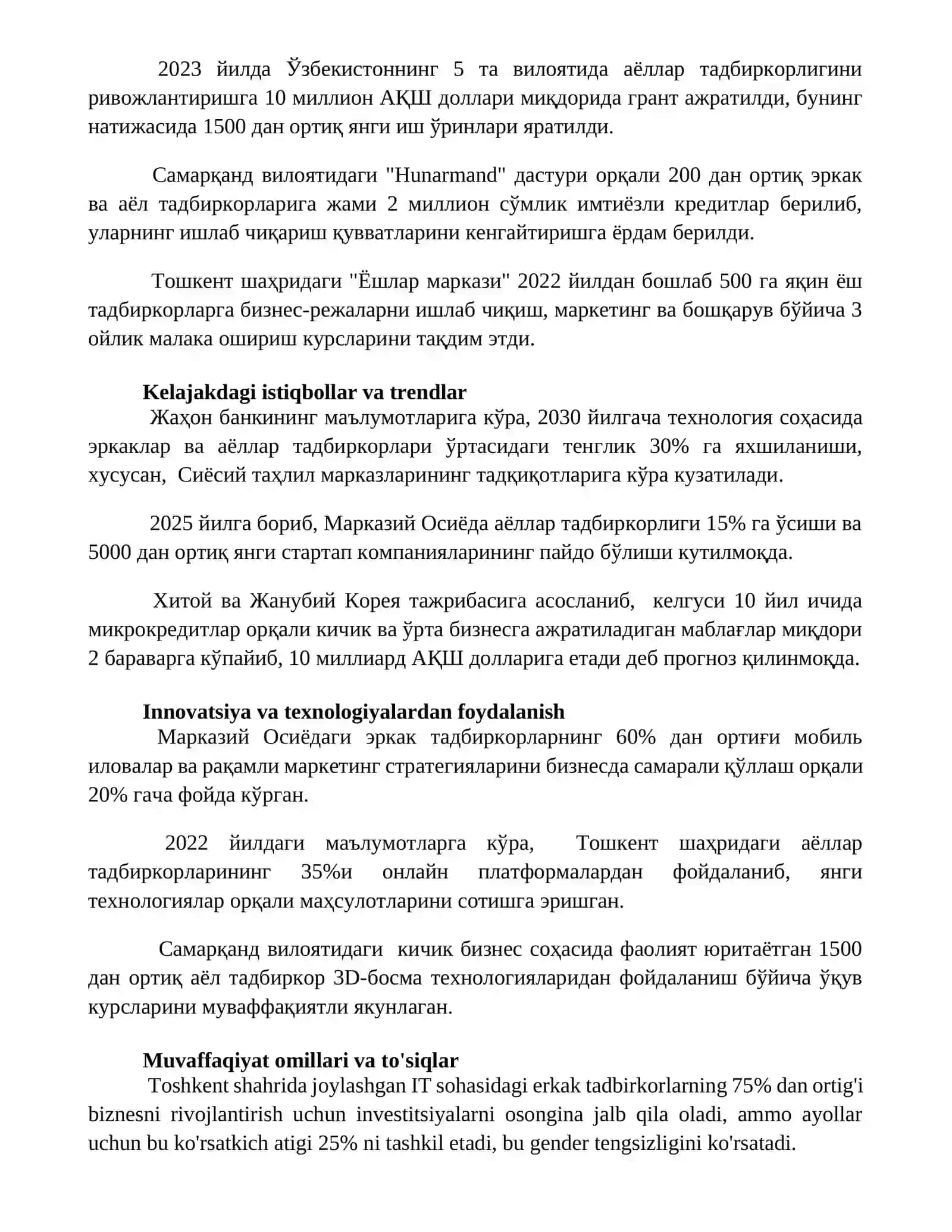 Tadbirkor erkak va ayol roli 3