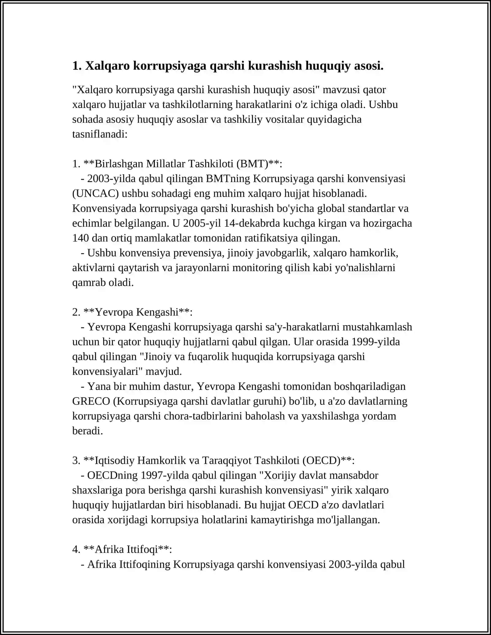 XALQARO KARRUPSIYAGA QARSHI KURASHISH 3
