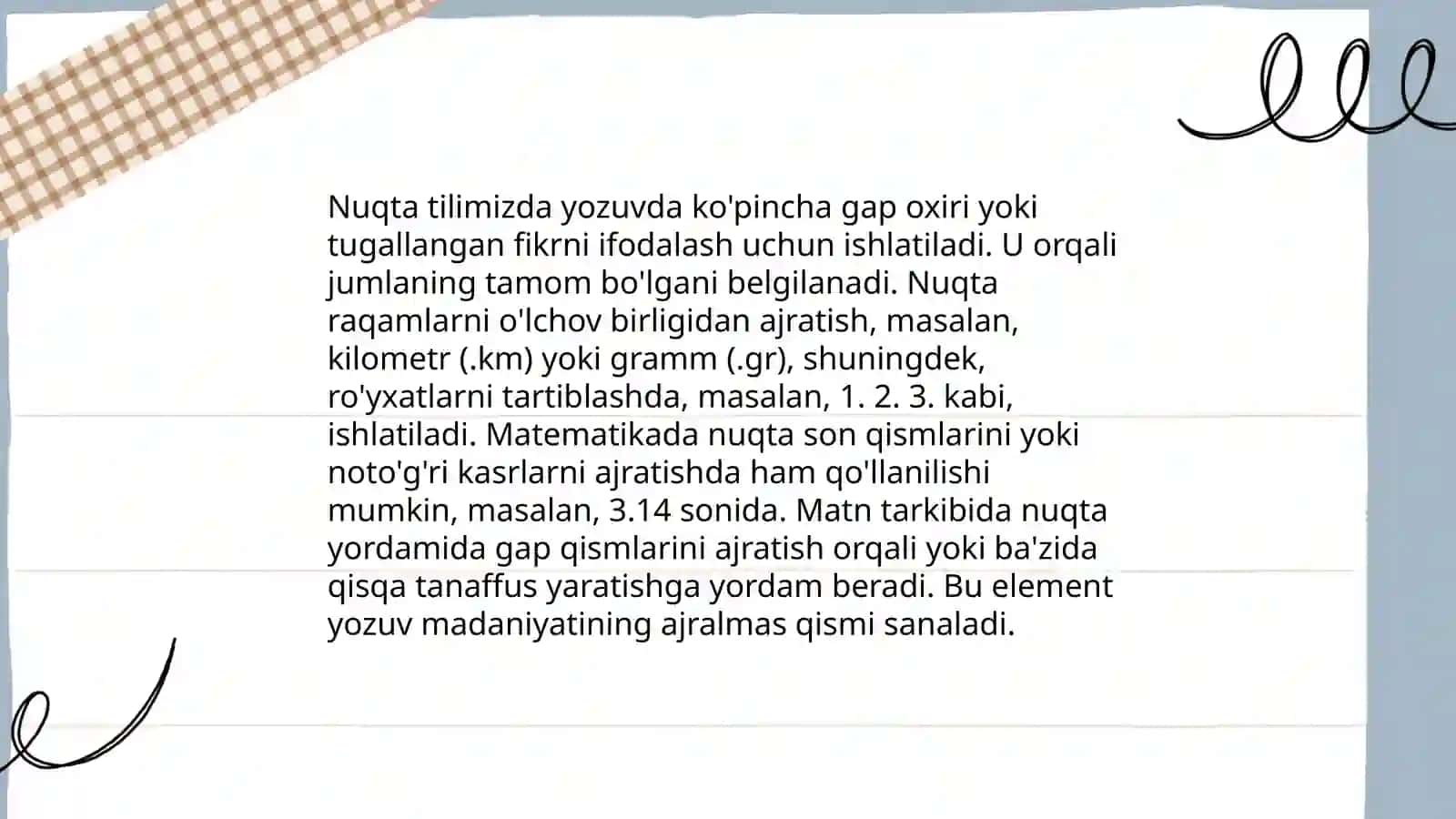 Punktuatsiya haqida umumiy maʼlumot 3