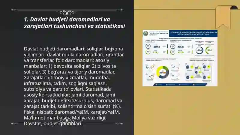 Davlat budjeti daromadlari va xarajatlari statistikasi 3