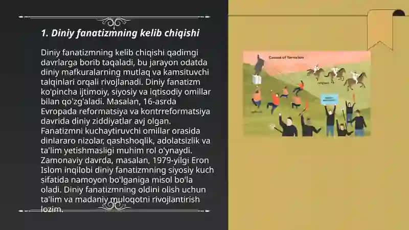 Diniy fanatizm, ekstremizm, fundamentalizm va terrorizmning tarixi va hozirgi davrda xavfsizlikga tahdidi 3