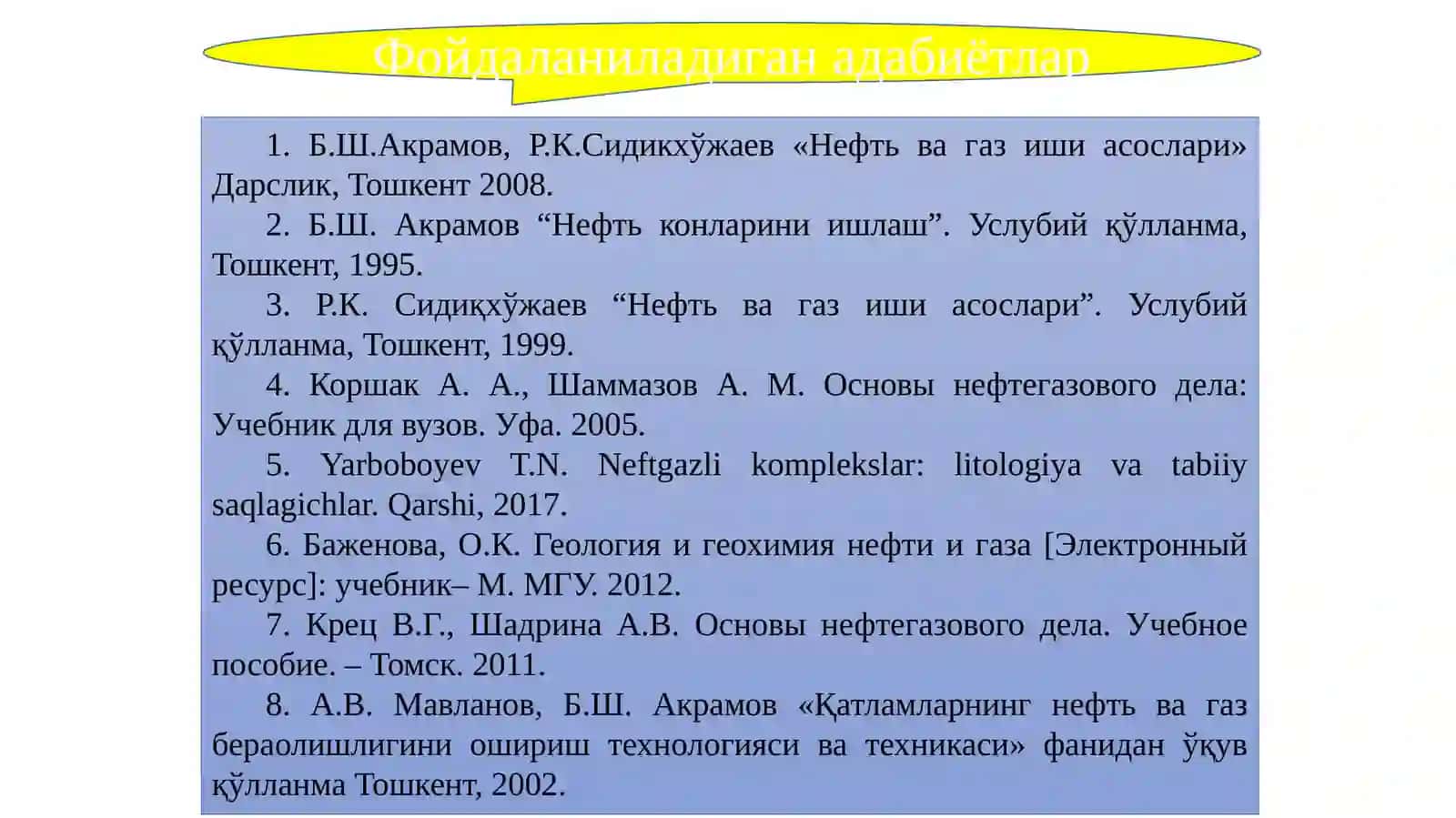 Foydali qazilma konlari geologiyasi, qidiruv va razvedkasi ta’lim yo‘nalishi 3