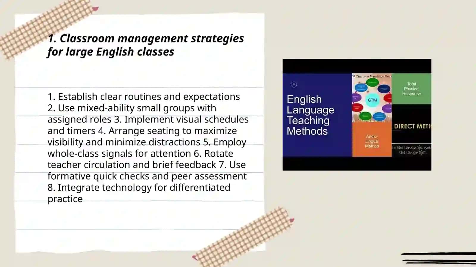 What to consider when teaching English in large groups 3